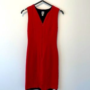 Red stretchy office dress